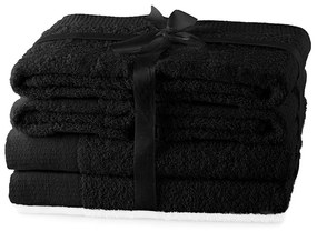 Súprava uterákov AmeliaHome Amary čierna, velikost 2*70x140+4*50x100