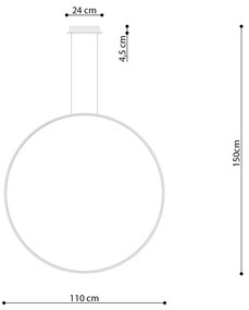 Závesné LED svietidlo Rio 110, 1x LED 70w, 3000k, g