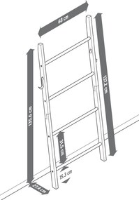 Drevený rebrík s háčikom, žltý