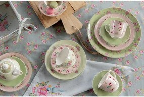 Ružová porcelánová šálka s tanierikom Laverne - Ø 15*8 / 250 ml