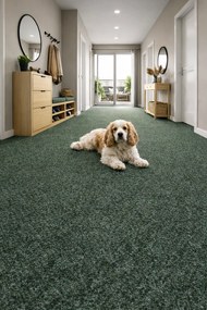 Koberec metráž Primavera 627, na mieru, šíře 4m, zelená, resine, chodba / predsieň, Beaulieu International Group