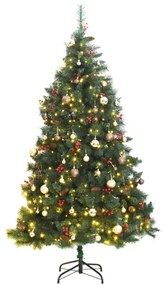 Umelý výklopný vianočný stromček 300 LED a sada gúľ 180 cm 3210223