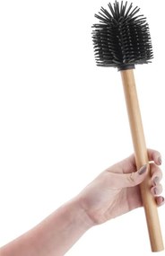 Erga Bambo, WC kefa so silikónovou hlavou a bambusovou rúčkou, 34 cm, čierna / bambus, ERG-YKA-V.WCZ BAMBO-SILKA