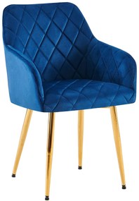 Jedálenská stolička Monett - zamat, G - Tmavo modrá