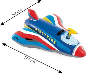 Nafukovací matrac stíhacie lietadlo INTEX s vodným delom pre deti 3+ (57531-BLUE)