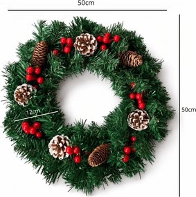 Adventný veniec na dvere COSY GLOW 50 cm s LED osvetlením