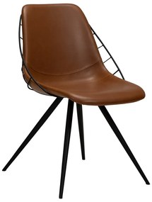 Hnedá jedálenská stolička z imitácie kože DAN-FORM Denmark Sway