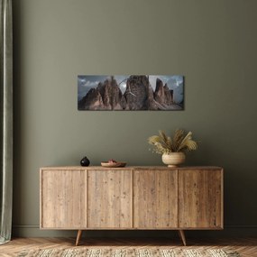 Obraz - Tri Zuby, Talianske Dolomity (s hodinami) (90x30 cm)