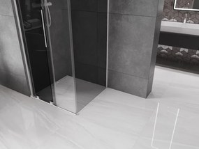 Mexen Velar, sprchový kút s posuvnými dverami 100 x 100 cm, 8mm šedé sklo, chrómová, 871-100-100-41-01