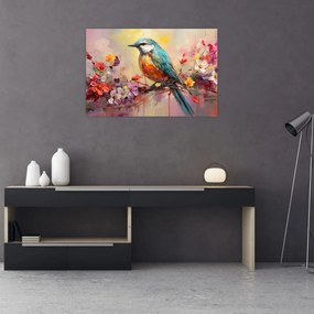 Obraz - Maľba vtáčika (90x60 cm)