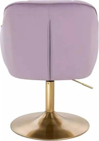 LuxuryForm DESIGN Stolička AVOLA VELUR na zlatom tanieri - levanduľa