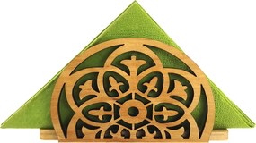 AMADEA Drevený stojanček na obrúsky s orientálnym motívom, masívne drevo, 12,5x6,5x3,5 cm