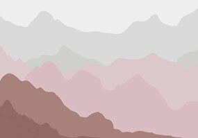 Fototapeta - Obrys hôr - ružová (152,5x104 cm)