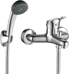 Kuchinox Oris, nástenná vaňová batéria s ručnou sprchovou súpravou, chrómová, LAV-BQO_011D