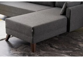 Rohová sedacia súprava do tvaru L RIGA, antracitová, pravostranná