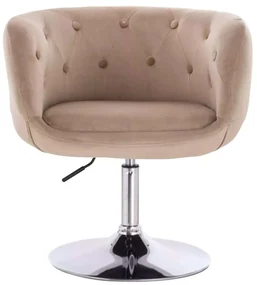 LuxuryForm DESIGN Kreslo MONTANA VELUR na striebornom tanieri - latte