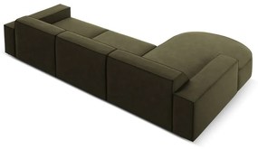 Zelená zamatová rohová pohovka (ľavý roh) Jodie - Micadoni Home