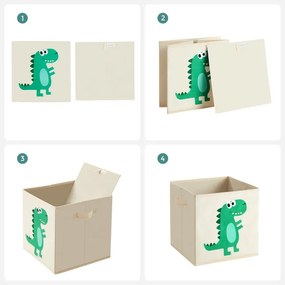 Detské stohovateľné boxy na hračky RFB704W03 (3 ks)