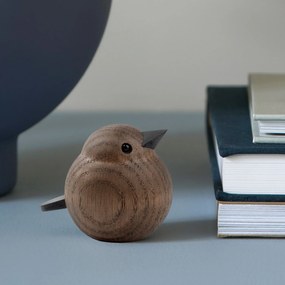 novoform Drevený vtáčik Mini Sparrow Smoke Stained Oak