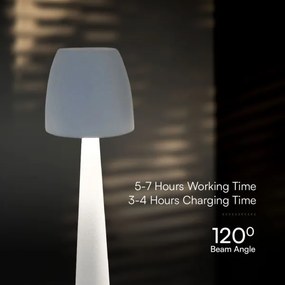 LED Stm. nabíjacia dotyková stolná lampa LED/3W/5V 3000-6000K biela