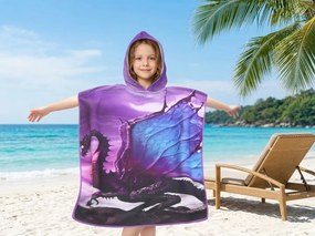 Detské pončo DRAK fialové Rozmer: 60 x 120 cm