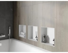 Mexen X-Wall-NR, polička na zapustenie pod obklad bez goliera 30 x 30 cm, biela, 1921303010