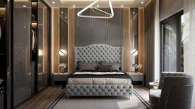 Dizajnová manželská posteľ  FEMIN 200x200 šedá
