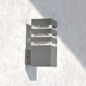 LED RGBW stmievateľné vonkajšie nástenné svietidlo TEKSAS 1xE27/12W/230V IP44 antracit