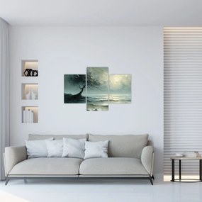 Obraz - Olejomaľba stromu s oceánom (90x60 cm)