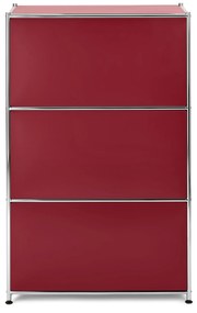 Komoda »CN3« s 3 výklopnými priečinkami, červená