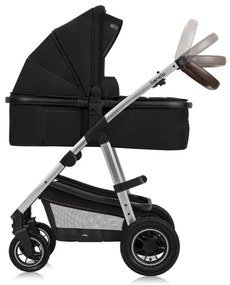Lionelo - Kombinovaný kočík 3 v 1 AMBER Black Silver