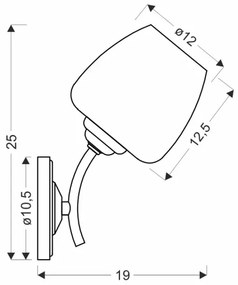 Nástenná lampa ZINA 1xE27/40W/230V