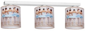 Detské stropné svietidlo Ballerina, 3x plastové tienidlo so vzorom, w