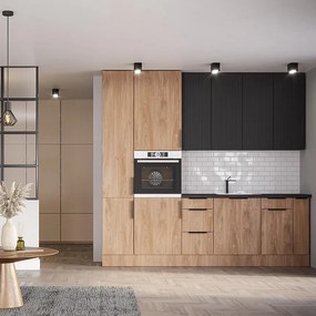 Kuchynská linka Luxeo 260 Dub Puccini/Čierna Set 2