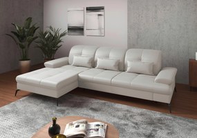 XXXLutz ROHOVÁ SEDAČKA, textil, koža, biela Sit & More - Sedačky - 000144011770