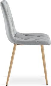 Set troch jedálenských stoličiek LIBRA zamatové, svetlosivé / hnedé nohy (3 ks)