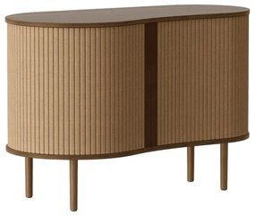 Hnedo-svetlohnedá komoda v dekore duba s posuvnými dverami 100x67x50 cm Audacious – UMAGE