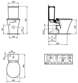 Ideal Standard Connect Air - Kombinované WC s AQUABLADE®, biela E013701