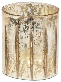 Zlatý sklenený svietnik na čajové sviečky - Ø 11*13 cm