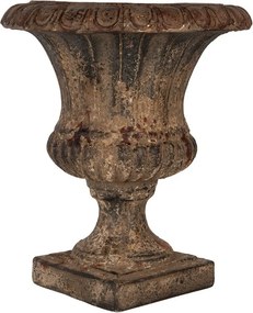 Hnědý antik květináč s patinou – Elegance zašlých časov - Ø 35*40 cm