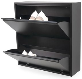 Čierna kovová skrinka na topánky Billy – Spinder Design