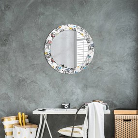 Okrúhle ozdobné zrkadlo na stenu Motýľ fi 60 cm