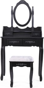 Toaletný stolík s taburetkou- Rome, čierny