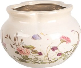 Keramický obal na kvetináč s lúčnymi kvetmi Flowers of Love S - Ø 17*12 cm