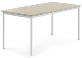 Stôl SONITUS, 1600x800x720 mm, linoleum - šedá, biela