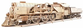 Ugears 3D drevené mechanické puzzle V-Express parná lokomotíva 4-6-2 s tendrom