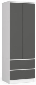 Skriňa STAR S 60 cm 2D 2SZ biela / sivá