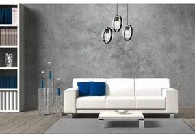 Závesné svietidlo Haga Ring, 3x transparentné sklenené tienidlo (výber z 3 farieb uchytenia), o