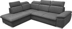 Rohová sedačka Aldon,dymovosivá štruktúrovaná látka, ľavý roh