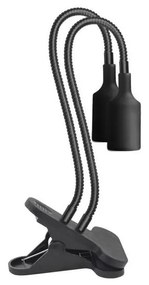 Flexibilná stolná lampa s klipom PLANTY 2xE27/30W/230V čierna